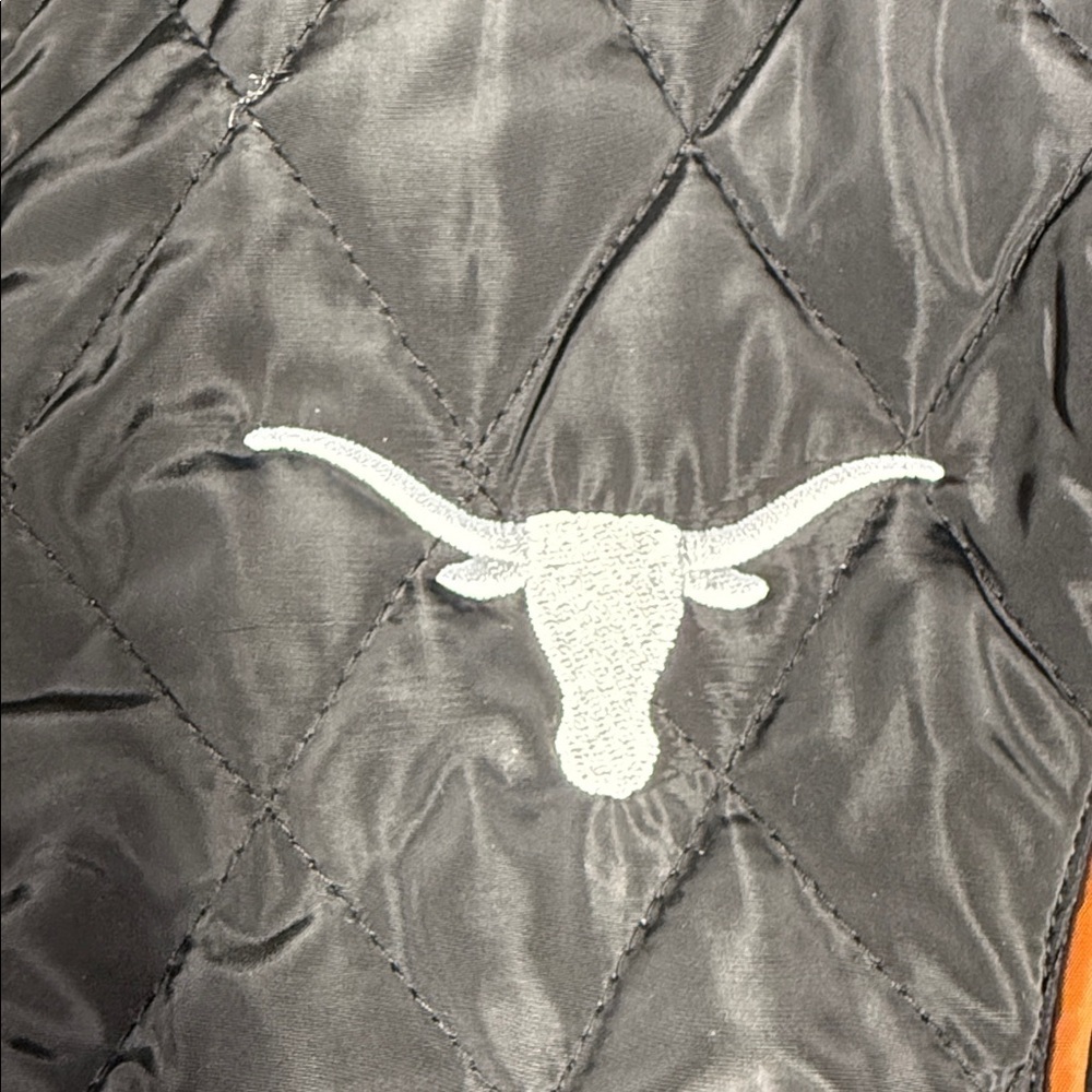 Game Day Black Quilted Vest with Orange Trim UT - Picture 4 of 7